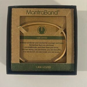 MantraBand Gold Inspirational Bracelet “I Am Loved” gift new mom girlfriend sis